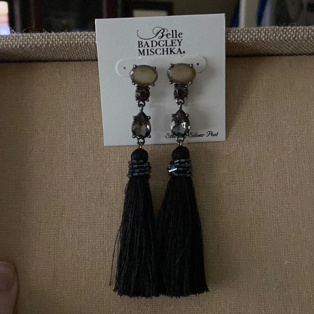 Nwt Belle Badgley Mischka Tassel Earrings